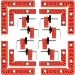 16pcs Right Angle Clamp Set, 90 Degree Clamp,Positioning Squares, 3inch 4inch x 8 Right Angle Clamp with 8 Clamp,Corner clamps Woodworking Tool