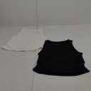 OQQ Women's 2 Piece Tank Tops Crew Neck Sleeveless Basic Stretch Casusal Yoga Crop Camis (Large, Black,white)