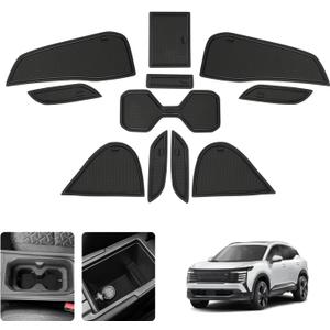 LUWU Center Console Liners Mats Compatible with 2025 2026 Kicks Accessories Cup Holder Inserts Mats Non-Slip Anti-dust Door Pocket Liners Mat 2025 2026 Kicks S/SV/SR Accessories 11PCS (Black)