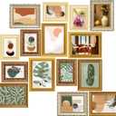 15 Pcs Gold Vintage Picture Frames for Wall or Tabletop Display Ornate French Country Frame Collage with 8x10 5x7 4x6 Frames Set for Gallery Bedroom Living Room