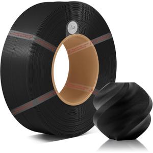 Bamboo1.75MM PLA Matte Refill Filament High Toughness High Speed &Easy Printing Eco Friendly with RFID for Bambu Lab A1,X1,P1 AMS 1KG +/- 0.03mm (Without Spool) (Black 11101)