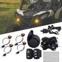 UTV Turn Signal Kit Pre-Wired, Plug and Play UTV ATV Blinker Kit with 110D Horn, Rocker Switch, Universal UTV Street Legal Kit for Polaris, Kawasaki, CFMOTO, Pioneer, Can-Am