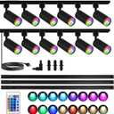 Plug in H Type LED Track Lighting Kits Dimmable RGB Ceiling Fixtures