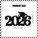 Graduation Decorations 2026 Wooden Table Decor,13x7inch Double Sided Hollowed-out Class of 2026 Black Graduation Centerpieces for Tables,Congrats Grad Party Decorations Indoor Outdoor