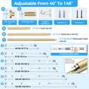 AIZESI 41-144 Inch Heavy Duty Gold Tension Curtain Rod - No Drilling, Adjustable, Rust-Proof for Outdoor, Living Room, Bathroom
