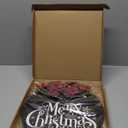 Christmas Door Sign, Christmas Wreaths for Front Door, Farmhouse Winter Holiday Wooden Hanging Sign for Indoor Outdoor Porch Wall Window Home Decor