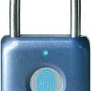 eLinkSmart Fingerprint Padlock - Blue Metal Keyless Combination Lock for Gym Locker School Locker Backpack Suitcase Luggage