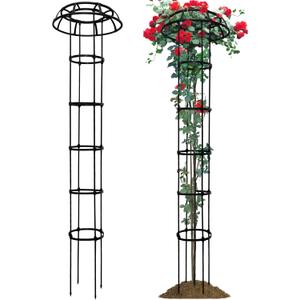 76 Garden Trellis for Climbing Plants, 1 Pack Mushroom Plant Support for Potted Plants, Outdoor Heavy-Duty Obelisk Trellis for Cucumber, Tomato, Grape, Rose, Pea, Vine, Bean, Clematis