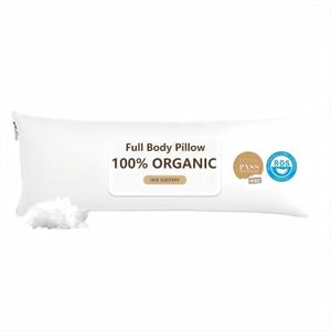 Goose Down Body Pillows for Adults, Large Body Pillow for Side Sleeper, Hugging Feather Body Pillow Insert, Cooling Full Length Long Pillow for Bed with 100% Organic Cotton Shell, (White 20"x72")