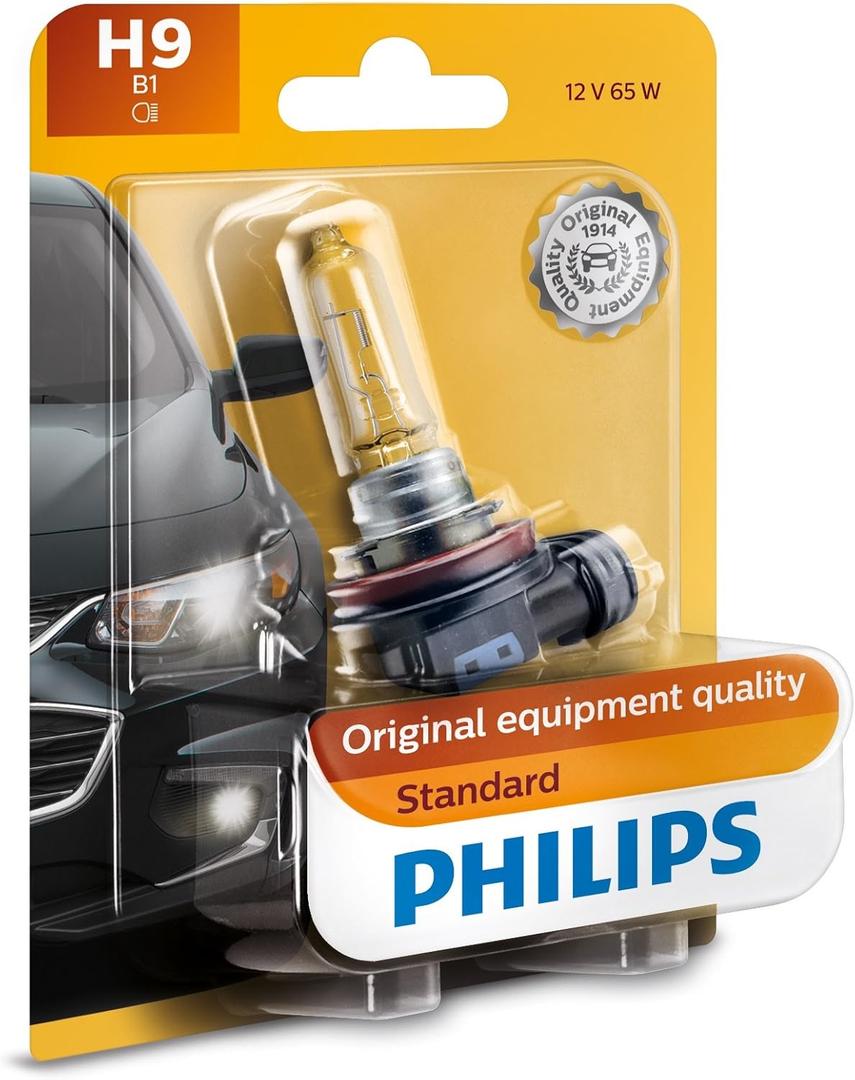 Philips 12361B1 H9 Standard Halogen Replacement Headlight Bulb, 1 Pack