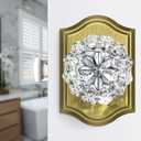 Calzibeno Glass Crystal Door Knobs Interior, Antique Brass Crystal Door Knobs with Lock for Privacy Use, Vintage Crystal Glass Doorknob for Interior Bedroom Bathroom Doors (1 Pack)