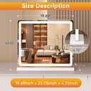 Sweetcrispy 19"x22" LED Vanity Mirror with Lights, Lighted Makeup