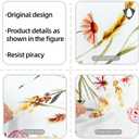 Boho Flower Wall Decals Foxtail Grass Plants Wildflower Floral Leaves Butterflies Dragonflies Wall Stickers for Bedroom Living Room Wall Art Dcor