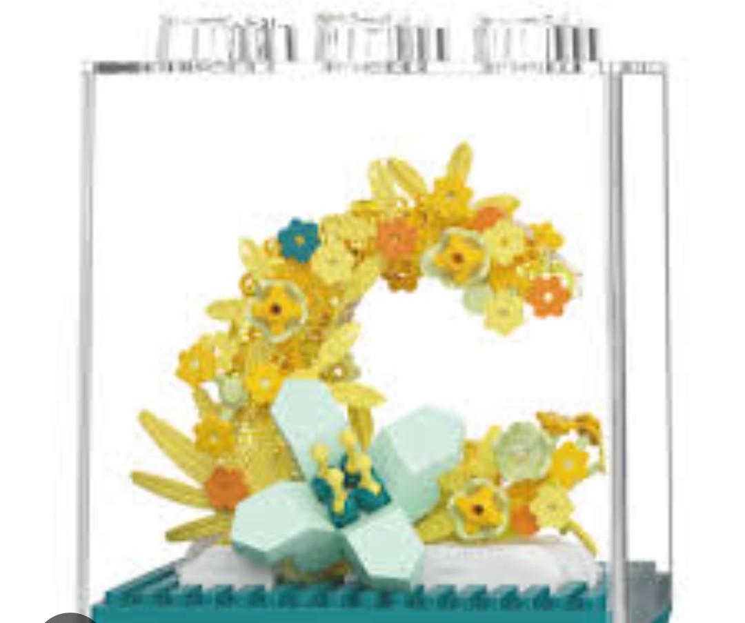 Flowers Moon DIY Mini Flower Plant Building Blocks Toy  Creative Botanical Collection for Kids and Adults Home and Collection Art Home Office Decor Pack of 3