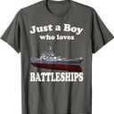 WW2 Battleship USS Arizona BB-39 World War 2 Ship Model Boys T-Shirt Medium