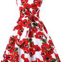 Dressever Women's 50s 60s Vintage Sleeveless Cocktail Party Dress with Pockets (M)