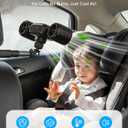 foryou Car Fans Seat Cooling Fan USB Fan 3 Wind Speeds with Night Light Portable Fans for Car Backseat for Kids (Black)