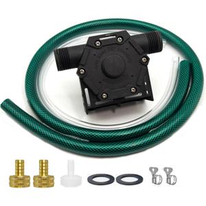 Drill Water Transfer Pump 750GPH, Mini Hand Drill Pump Self Priming for Aquariums Rain barrels Fish tanks, Easy to Use for Water, Oil Fluid Transferring Include Hoses and Adapter