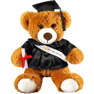 Foilswirl Graduation Bear 2026 with Gown Cap Tassel 9Black Graduation Stuffed Animal Plush Bear Toy for Class of 2026 Prek Preschool Kindergarten High School College Graduate Gift