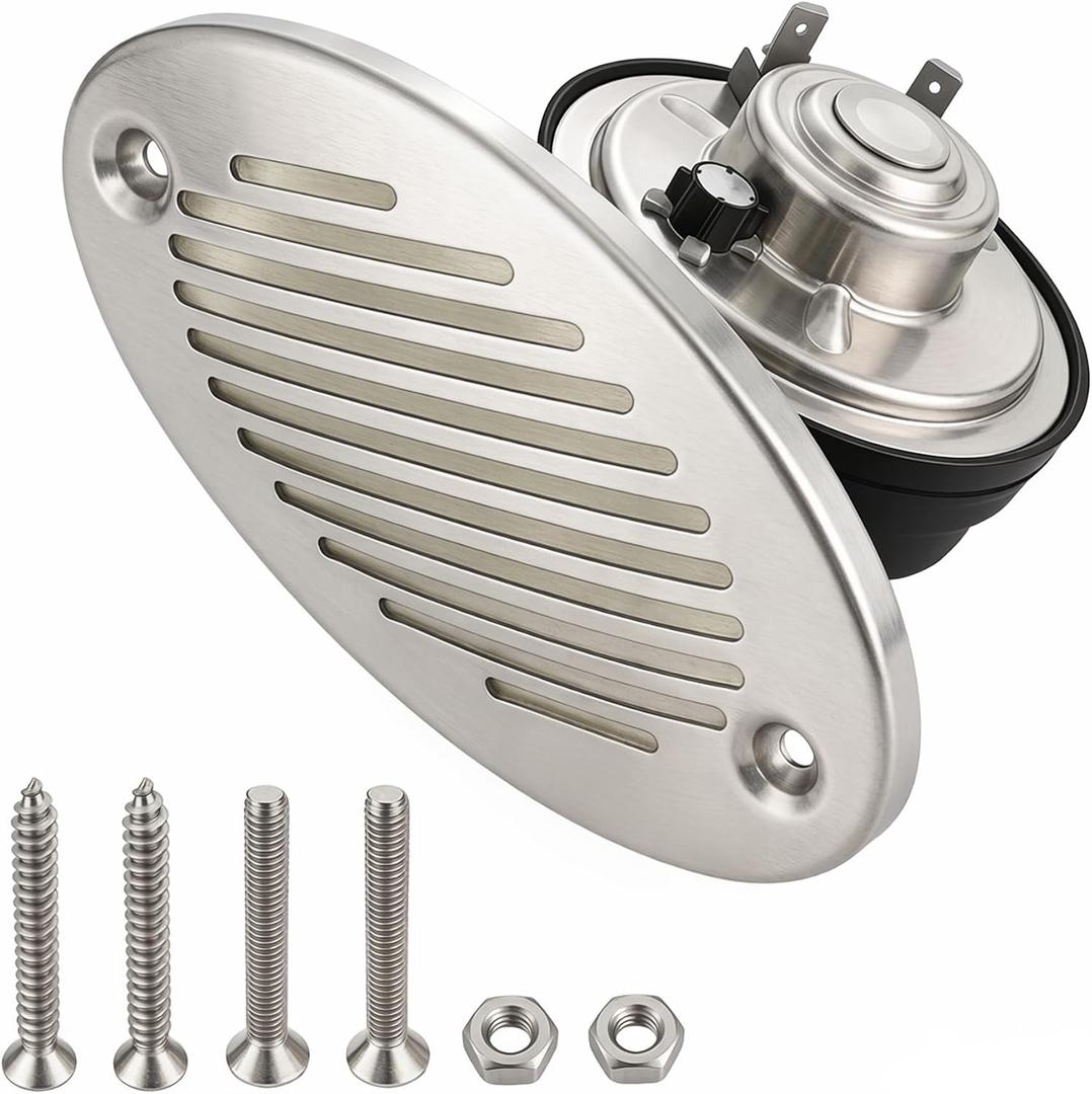 316 Stainless Steel 12V Hidden Flush Mount 5190512 Marine Boat Horn Two Hole Installation Spacing of 114.3 mm