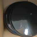 TOPZEA 3 Pack Large Restaurant Serving Tray, 18 Inch Plastic Black Round Server Tray, Non-Slip Rubber Lined Bar Drink Trays Cafeteria Buffet Food Service Trays for Coffee Table, Kitchen, Party