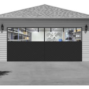 Garage Door Screen for WinterGarage Door Insulation KitMagnetic Thermal Insulated Door Curtain, Garage Insulated Door Curtain  Weatherproof, Windproof, Soundproof(16 * 7Ft) (Black)