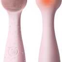 Facial Cleansing Brush, Silicone Face Scrubber Exfoliator for Men & Women, Electric Face Brush Waterproof, with 3 Speeds Adjustable for Deep Cleaning, Removing Blackhead, Facial Massaging (Pink)