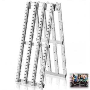 Threlaco Foldable Conveyor Roller Manual Portable 15" W x 78" L Heavy-Duty Galvanized Steel Frame Conveyor Roller Ramp Table for Warehouse Freight Handling Loading Factory(White)