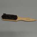 100% Boar Bristle Slick-Back Brush | Natural Wooden Styling Tool to Restore Shine & Frizz Control, Smooth Flyaways | Teasing to Add Volume | Perfect for Sleek Ponytails, Buns & Men's Beard Grooming