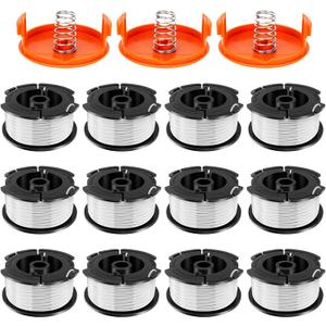 TOPEMAI AF-100 Spool Replace AF100 AF-100-3ZP AF-100-BKP Compatible with Black and Decker GH900 GH600 GH610 String Trimmer 30ft 0.065" Trimmer Line Replacement Spool Refills (12 + 3 Pack)