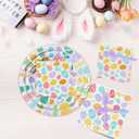 YY 200 Easter Party Paper Plates Disposable Dinnerware Set Serve 50 Dinner Plates Napkins with Forks