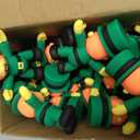 Hanaive 24 Pcs St Patricks Day Leprechaun Figurine Mini Leprechaun Toys PVC Miniature Irish Figurines Green Decor for St Patricks Day Party Hide and Seek Garden Table Decorations, 2.4 x 2.4 Inche