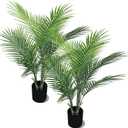 Artificial Palm Plant 2.7FT Fake Palm Tree with 12 Trunks Perfect 32 inch Faux Tropical Palm Plants in Pot for Indoor Outdoor House Home Office Garden Modern Decor Housewarming Gift (2Pack)