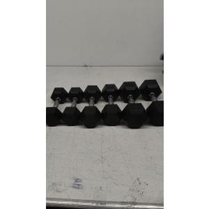 Rubber Encased Hex Dumbbell, Set Including 10, 15, 20LB Pairs