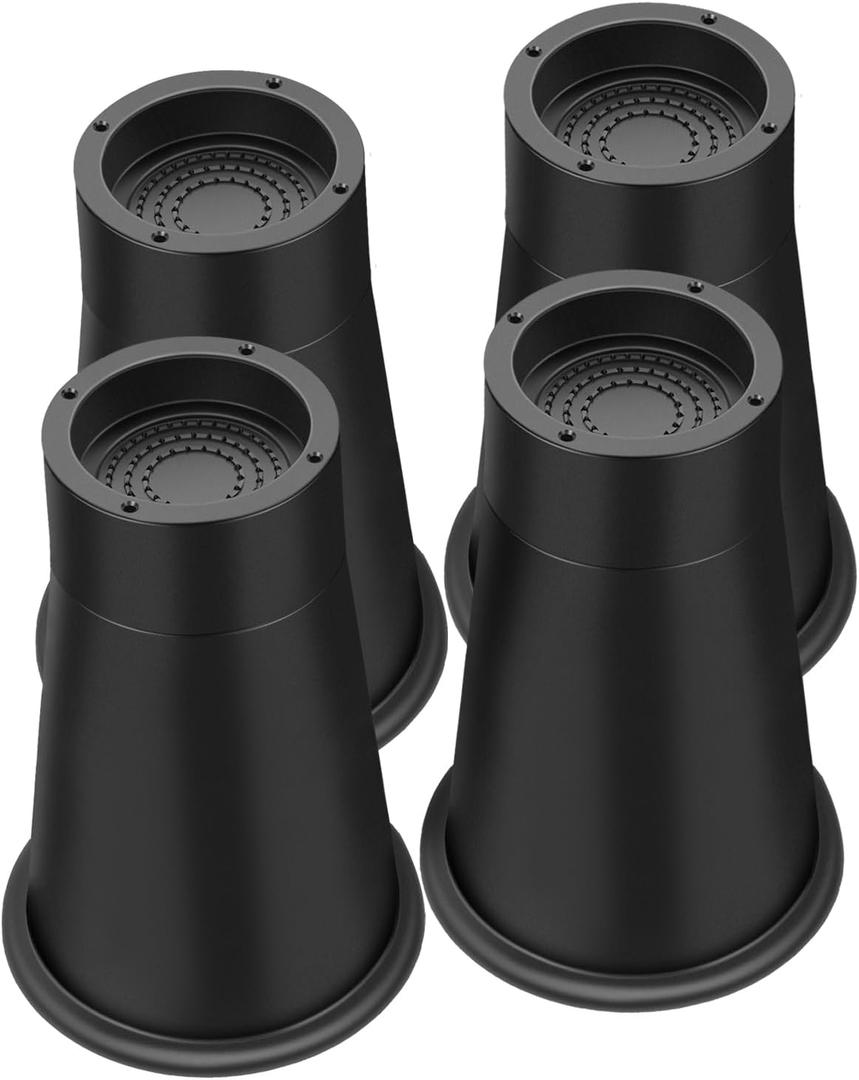 ANNKUT Bed Risers 8 Inch Heavy Duty, Elevation in Heights 6 or 7.8 Inch Round Furniture Risers for Bed Desk Table Sofa Couch, Bed Lifts Risers(4 Pack Black)