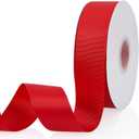 Red 1-1/2" X 50 Yards Solid Color Double Faced Grosgrain Ribbon for Gifts Wrapping, Wedding, Party, Crafts, Hair Bows, Flowers, Home DIY Decor