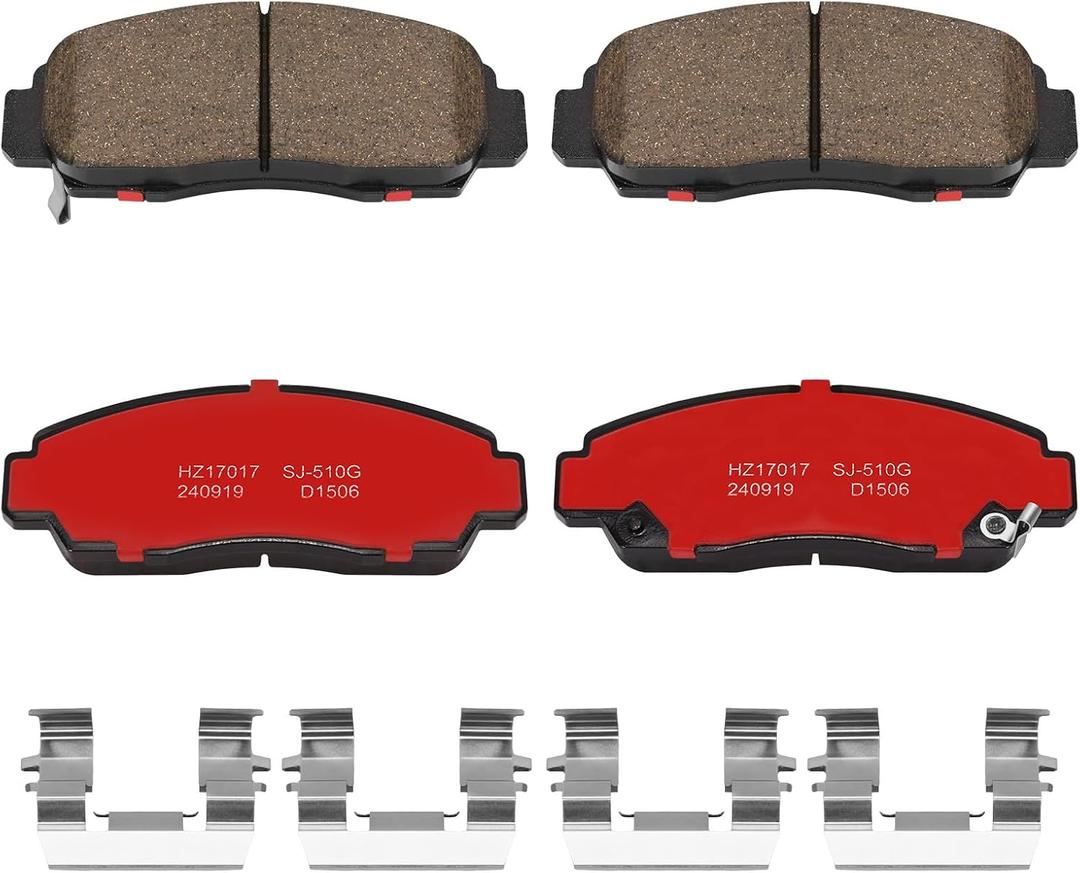 HZ787H Z17 Front Ceramic Brake Pads with Hardware For Acura CL, Acura RL, Acura TL, Acura CSX, Acura TSX, Honda Accord