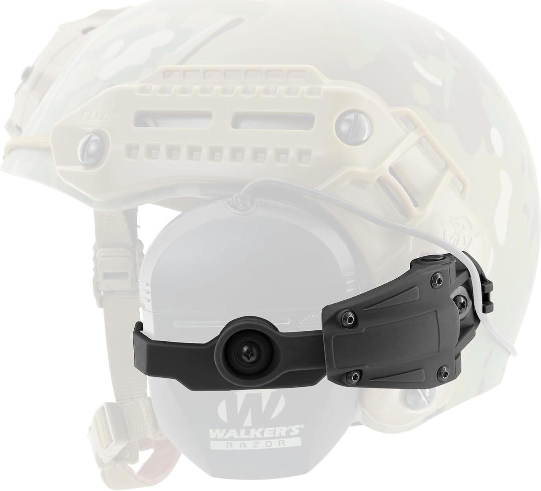 HEARFALCOM for MTEK Flux MLOK Rail Helmet Adapter Compatible With Walker's Razor Earmuffs (Digital) (black)