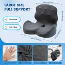 Seat Cushion - Memory Foam Cushion for Office Chair, Lumbar Support Pillow One Piece, for Sciatica & Tailbone Pressure Relief Coccyx Pad for Long Sitting Office Chair, Wheelchair, Home, Office