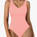 Women's Scoop Neck Sleeveless Bodysuit Ribbed Sexy Backless Leotard Tank Top S