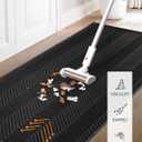 16" x 24" Black Front Door Mat Indoor Outdoor, Low Profile Welcome Doormat for Entrance, Waterproof All-Weather Entry Mat for High Traffic Area