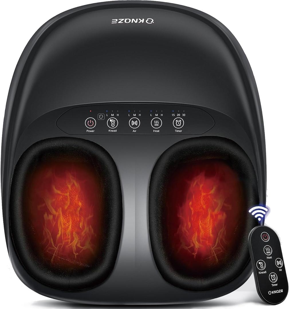 Foot Massager Machine with Heat, Shiatsu Deep Kneading Foot Massager with Remote, Compression, Multi-Massage Modes, Auto-Off Timers, Gifts for Women Men, FSA or HSA Eligible