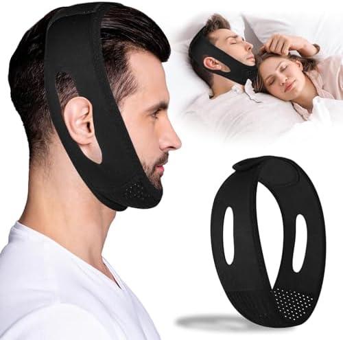 Chin Strap for Sleeping - Anti Snoring Devices - Comfortable Stop Snoring Solution - Adjustable Breathable Sleep Apnea Devices - Simple and Effective Anti Snoring Chin Strap (DFX)-3YUEDI