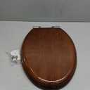 Angel Shield Elongated Wood Toilet Seat with Quiet Close,Easy Clean,Quick-Release Hinges(Elongated,Dark Walnut) (Elongated-18.5")