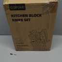 CAROTE 14 Pieces Knife Set with Block, Forged, High Carbon Stainless Steel Sharp Blade Block Knife Set, Dishwasher Safe Cutlery, Cream