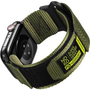 Nereides Compatible with Apple Watch Series 10 Band Series 9/ 8/ 7/ 6/ 5/ 4/ SE/ SE2/ Ultra 1/ 2, Nylon Sports Strap with Woven Design for 49mm/ 46mm/ 45mm/ 44mm (L, Army Green)
