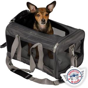 Sherpa Original Deluxe Travel Pet Carrier, Airline Approved - Charcoal Gray, Medium (17.0"L x 11.0"W x 10.5"H)