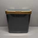 Bathroom Trash Can with Lid, Black 4 Gal 19.09-Inch, Kitchen Garbage Can, Narrow Waste Basket with Pop-Up Lid Office, & Small Spaces, Tall Plastic Trash Bin, Dog Proof Trash Can (Green)