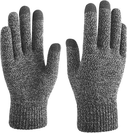 Winter Gloves For Women Touch Screen Cold Weather Thermal Warm Wool Lined Soft Knit For Sports Outdoor Daily Work (One Size, Beige)