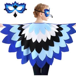 iROLEWIN Bird-Costume for Kids 3D Bird Mask Eagle-Parrot Wings Costume as Boys Girls Animal Dress-up Christmas Party Gifts
